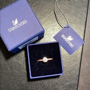 Swarovski Rose Gold Ring Size:55